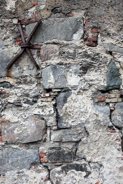 Çok eski hasarlı duvar çatlakları ile. dokulu arka plan olarak iyi. — Stok fotoğraf