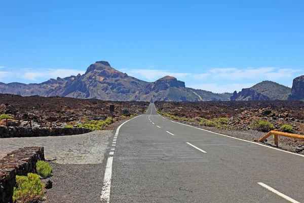 Road to El Teide volcano, Tenerife. — Stock Photo, Image