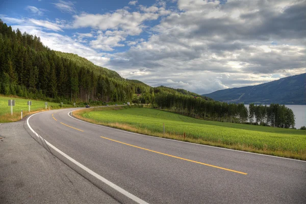 Schöne straße in den norwegischen bergen, europa. — Stockfoto