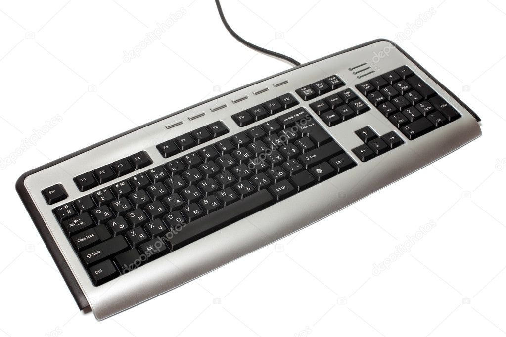 Teclado moderno aislado sobre fondo blanco .: fotografía de stock