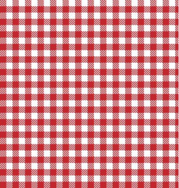 Red vector checkered picnic tablecloth. Good as background or ba clipart