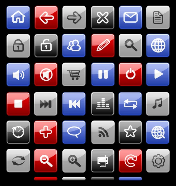 Sammlung von Vektor-Internet-Icons und -Buttons. gut zum Stöbern — Stockvektor