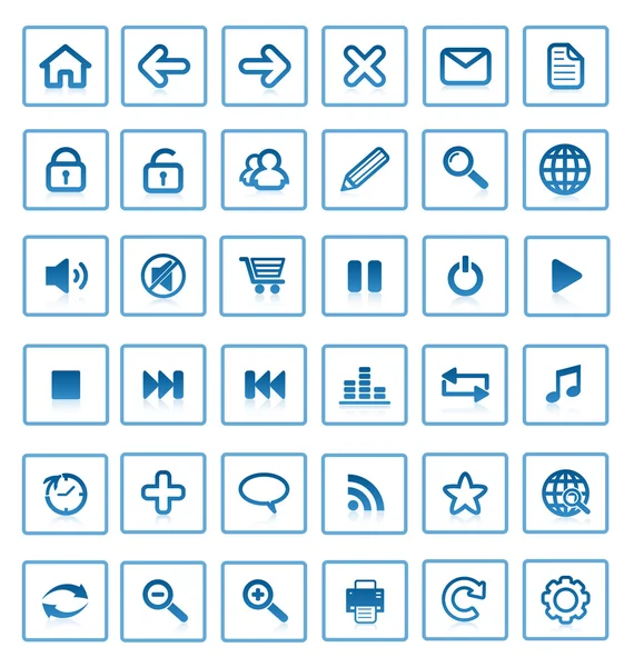 Colección de iconos y botones vectoriales de Internet. Bueno para navegar — Vector de stock