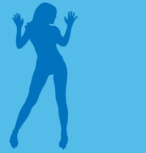Vector sexy vrouwelijke silhouet. lege ruimte voor uw ontwerp. — Stockvector