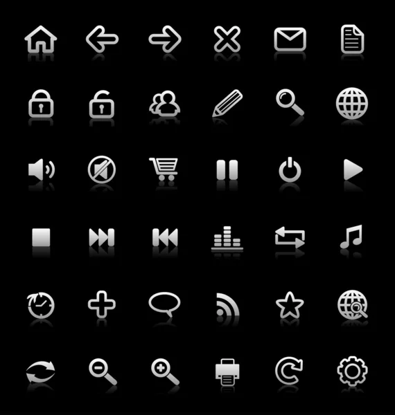 Colección de iconos y botones vectoriales de Internet. Bueno para navegar Vectores de stock libres de derechos