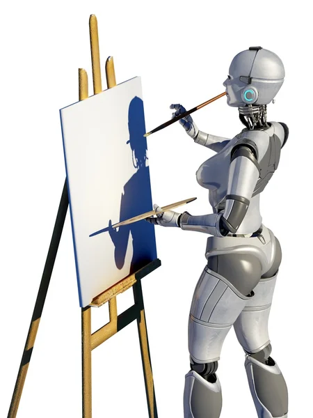 Robot artist. — Stock Photo, Image