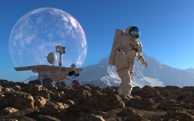 Astronaut and moonwalker clipart