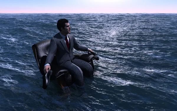 De man op de zee. — Stockfoto