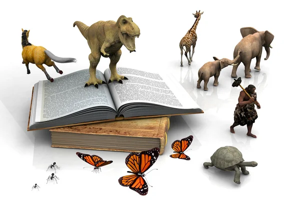 The book and the animals — Stock Photo, Image