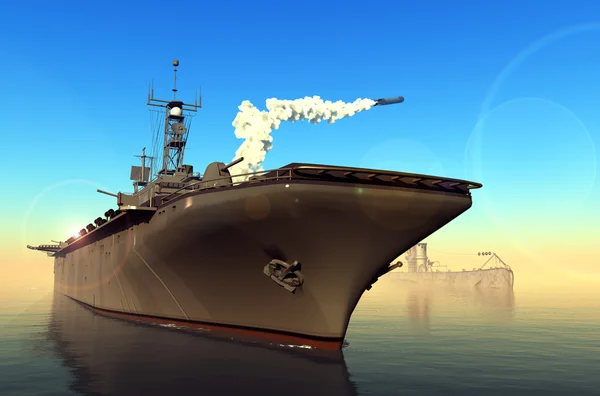 Warship — Stock Photo, Image