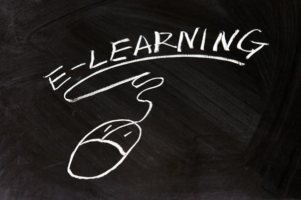 E-Learning and a mouse sign — Stock Photo, Image