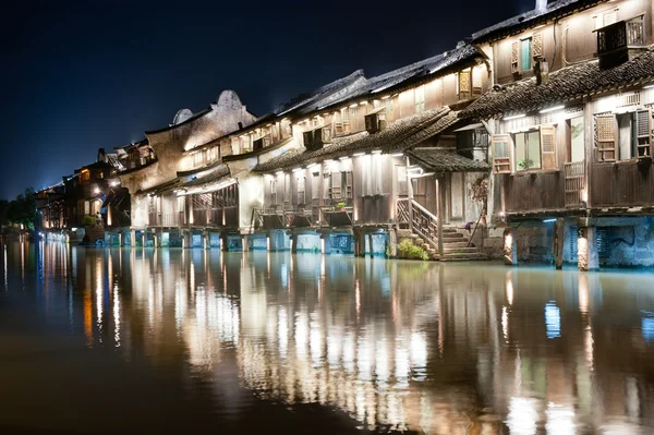 Китайская ночная деревня — стоковое фото