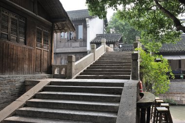 Çin eski taş köprü-wuzhen Köyü