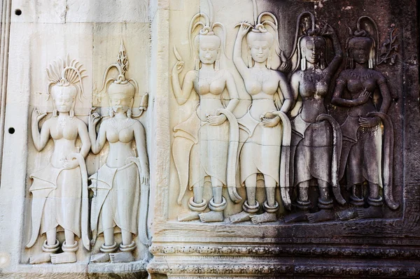 カンボジア - アンコール ワット寺院彫刻 — ストック写真