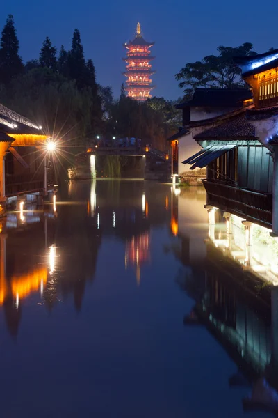 中国建築夜景 — ストック写真