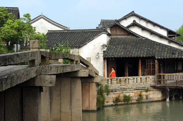 Wuzhen 마에서 중국 고 대 건물 — 스톡 사진