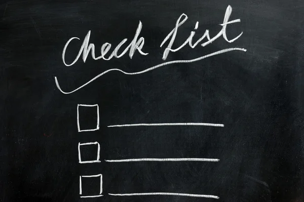 Tafelzeichnung - Checkliste — Stockfoto