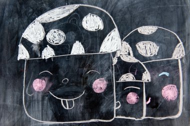 Child's chalk drawing clipart