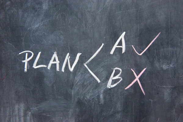 Chalkboard writing - Two plans — Stock Photo, Image