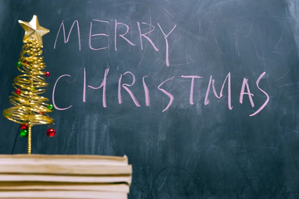 Chalkboard escrita - Feliz Natal — Fotografia de Stock