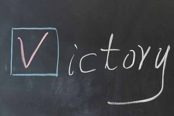 Chalkboard escrita - vitória — Fotografia de Stock
