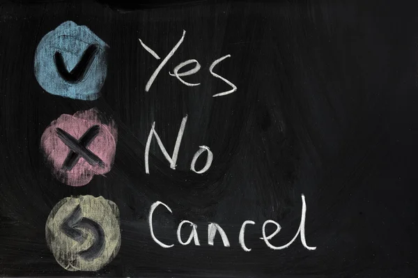 Sim, não ou cancelar — Fotografia de Stock