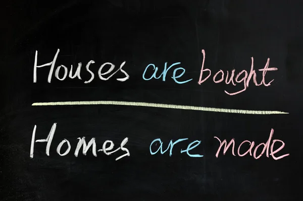 House are bought, homes are made — Stock Photo, Image