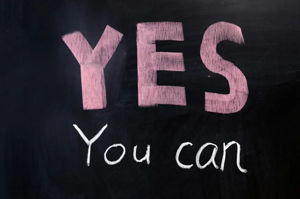 "YES you can" on chalkboard — Stock Photo, Image