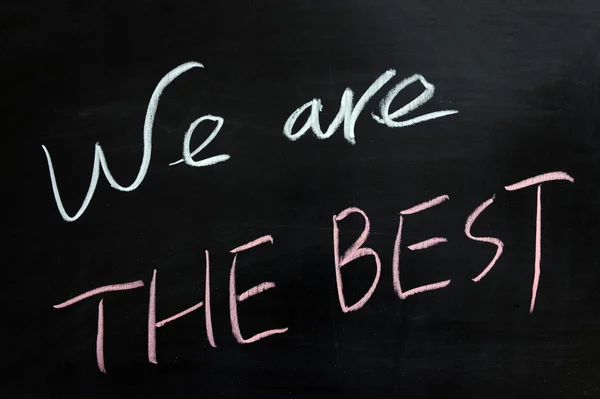 "Wir sind die Besten "auf Kreidetafel — Stockfoto