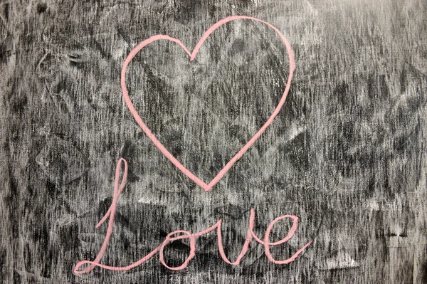 Word ve kalp işareti seviyorum — Stok fotoğraf