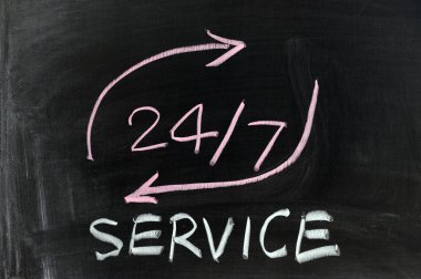 Twenty four/seven service clipart