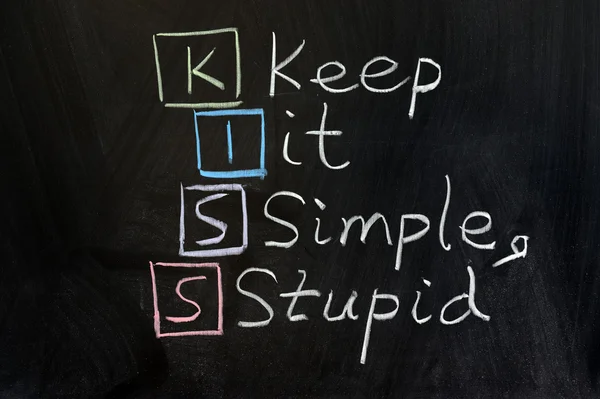 KISS, mantém as coisas simples, estúpido. — Fotografia de Stock