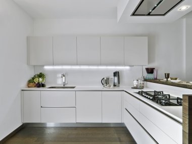 White modern kitchen clipart