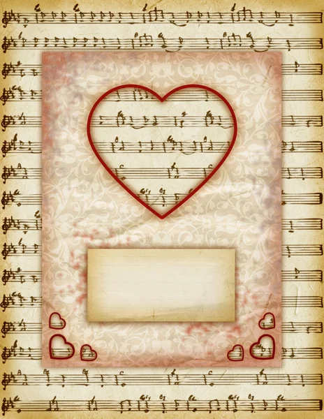 Alla hjärtans dag kärlek kort, vintage kärlek anteckningar — Stockfoto