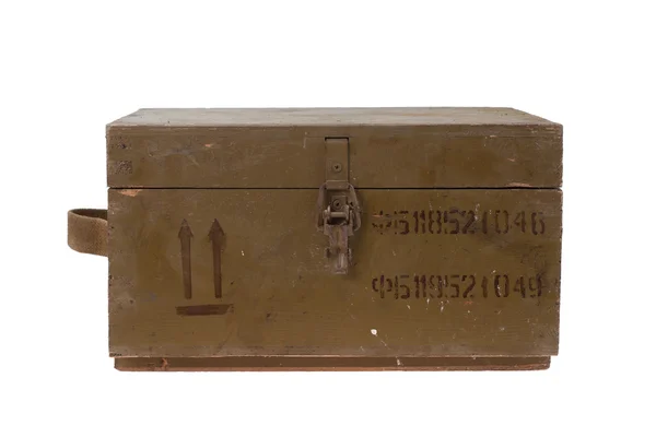 stock image Green army box of ammunition isolated