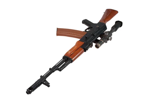 Kalashnikov AK74 con alcance de francotirador — Foto de Stock