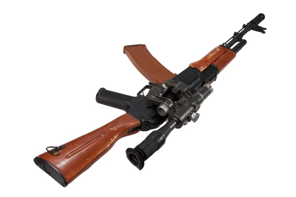 Kalashnikov ak met sniper bereik — Stockfoto