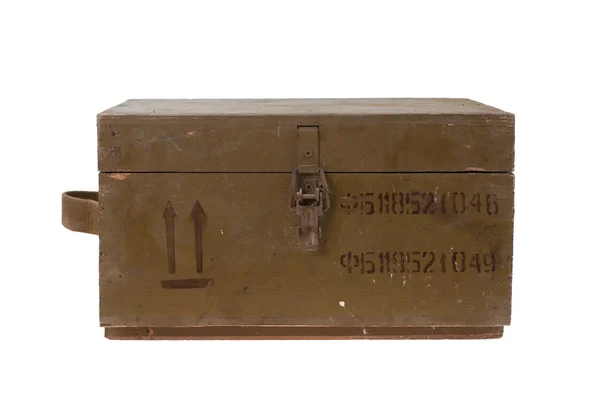 Green army box of ammunition isolated — Stock Photo, Image