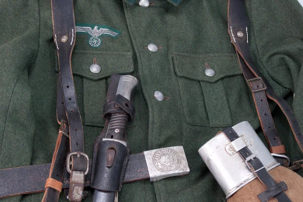 Vintage sfondo con attrezzature da campo esercito tedesco — Foto Stock