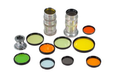 Set of photofilters and lenses clipart