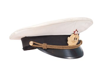 Soviet navy officer's cap isolated on a white background clipart