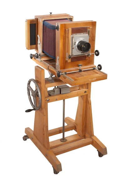 Old Wooden Big Camera — стоковое фото