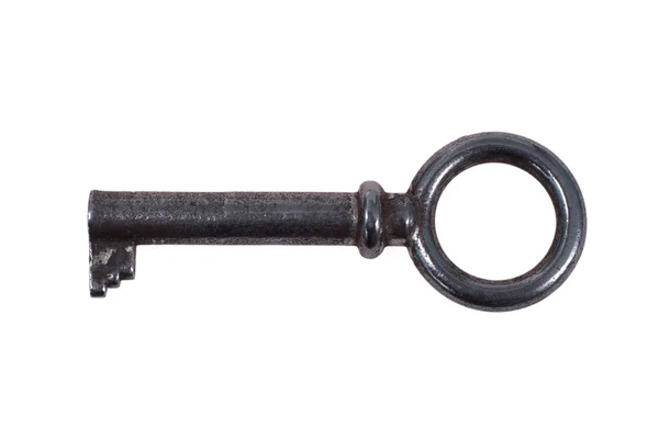 Старый старинный ключ изолирован — стоковое фото
