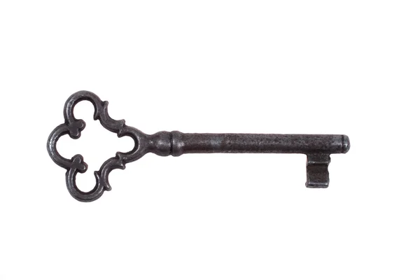 Gammal vintage nyckel isolerad — Stockfoto