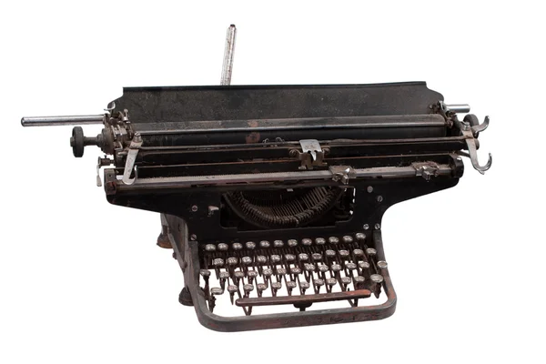 Retro grande formato máquina de escrever isolado no fundo branco — Fotografia de Stock