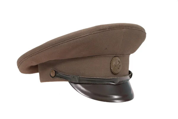 白い背景に分離されたソ連軍将校の野戦帽 — ストック写真