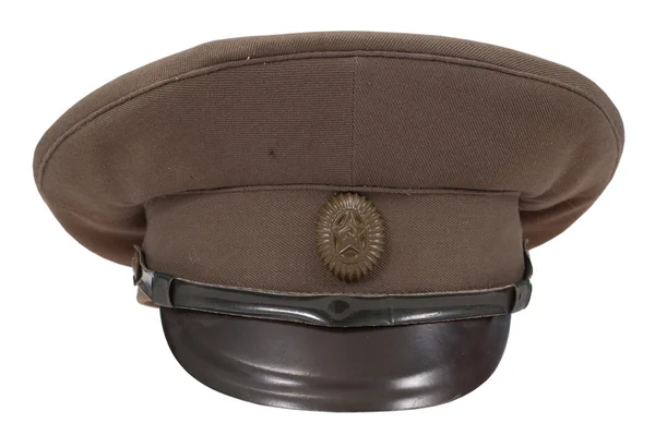 孤立在白色背景上的苏联军官领域帽 — 图库照片