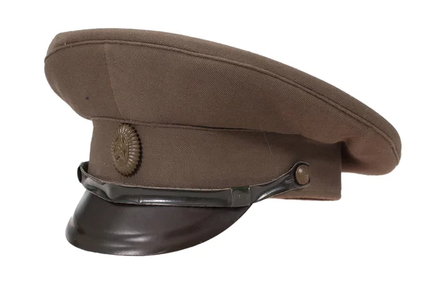 소련 육군 장교의 필드 모자 흰색 배경에 고립 — 스톡 사진