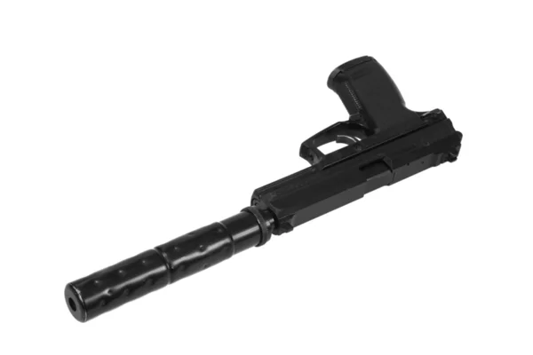 Operação especial pistola com silenciador no fundo branco — Fotografia de Stock