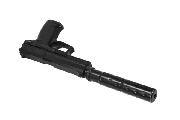 Pistola de operación especial con silenciador sobre fondo blanco —  Fotos de Stock